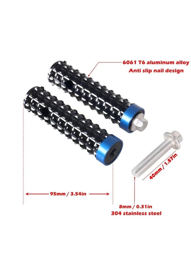 Blue Motorcycle Foot Pegs Anti Slip Aluminum Footrests Compatible with MT07 MT09 R3 ZX4R ZX6R - Image 2